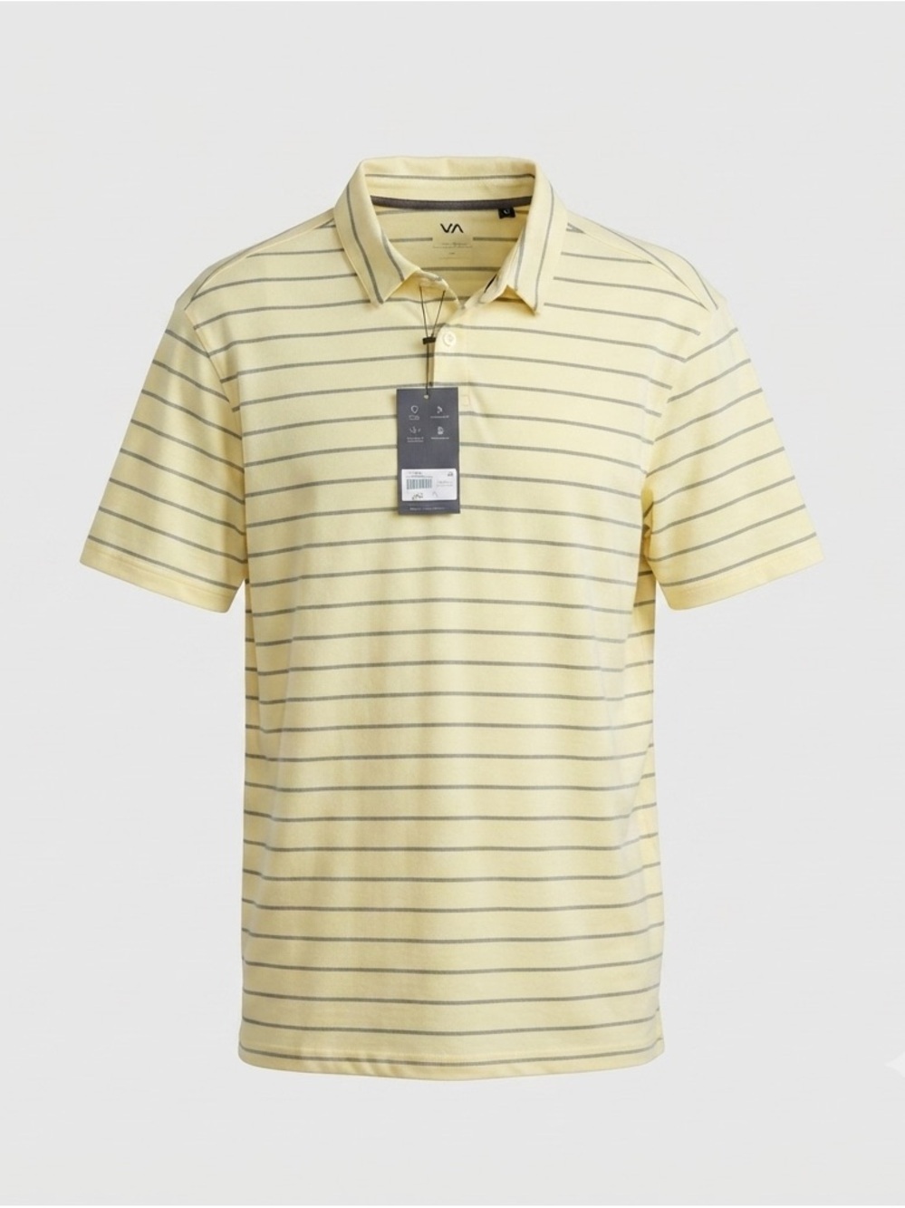 NWT VRST Men's 18th Hole YD Stripe Golf Polo - Micro Feeder Lemon
